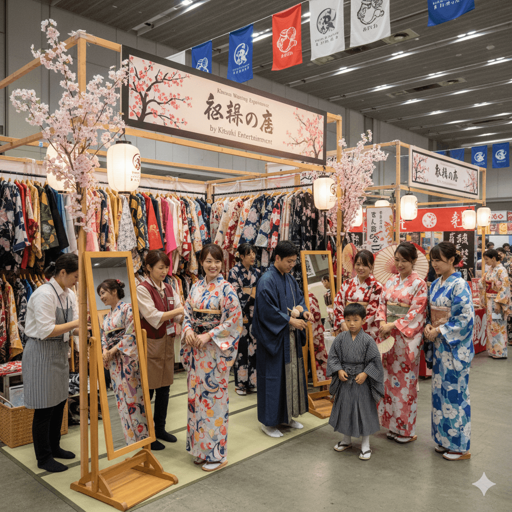 Ilustrasi Aktifitas Kimono Fitting di Kitsuki